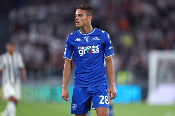 Samuele Ricci of Empoli FC look on during the Serie A match between Juventus and Empoli FC at Allianz Stadium on August 28, 2021 in Turin, Italy.