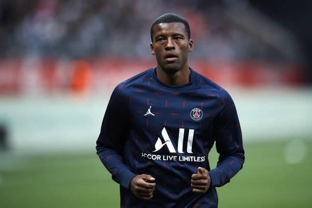 During the warm-up before the Ligue 1 Uber Eats match between Reims and Paris Saint Germain at Stade Auguste Delaune on August 29, 2021 in Reims,...