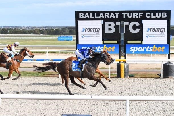 Cosmic Rhapsody ridden by Lucinda Boyd wins the Porter Plant BM58 Handicap at Sportsbet-Ballarat Synthetic Racecourse on August 31, 2021 in Ballarat,...