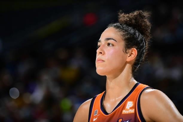 Close-up of Kia Nurse of the Phoenix Mercury during the game against the Chicago Sky on August 31, 2021 at the Footprint Center in Phoenix, Arizona....