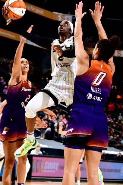 Kahleah Cooper of the Chicago Sky shoots the ball against the Phoenix Mercury on August 31, 2021 at Footprint Center in Phoenix, Arizona. NOTE TO...