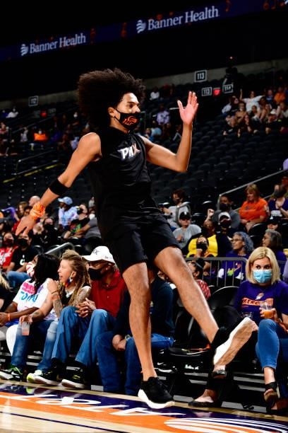 Phoenix Mercury dancer performs during the game against the Chicago Sky on August 31, 2021 at Footprint Center in Phoenix, Arizona. NOTE TO USER:...