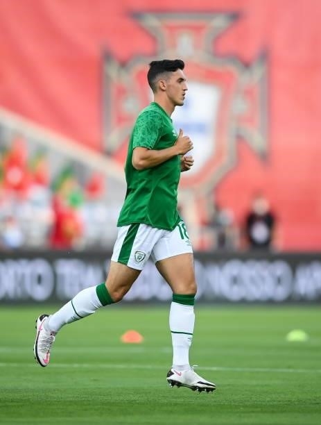 Faro , Portugal - 1 September 2021; Jamie McGrath of Republic of Ireland before the FIFA World Cup 2022 qualifying group A match between Portugal and...