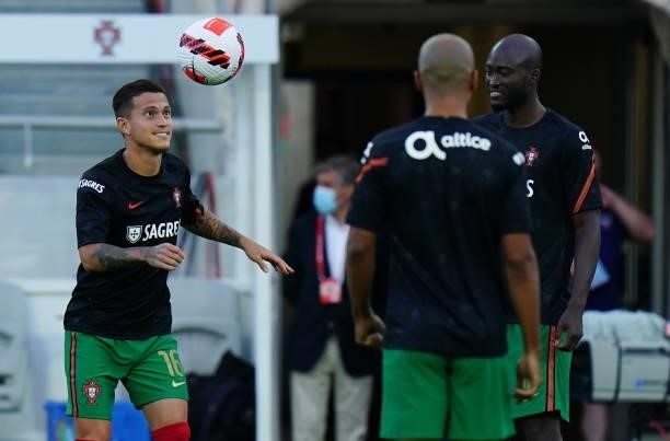 Otavio of FC Porto and Portugal in action during a warm up before the start of the World Cup 2022 Qualifier match between Portugal and Republic of...