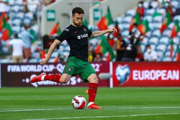 Diogo Jota of Liverpool FC and Portugal during the 2022 FIFA World Cup Qualifier match between Portugal and Republic of Ireland at Estadio Algarve on...