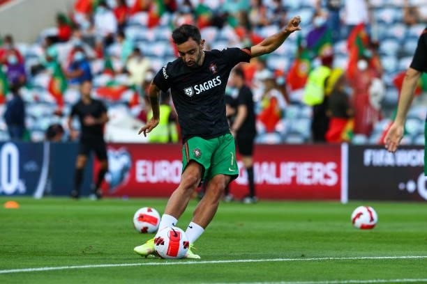 Bruno Fernandes of Manchester United and Portugal during the 2022 FIFA World Cup Qualifier match between Portugal and Republic of Ireland at Estadio...