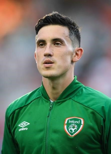 Faro , Portugal - 1 September 2021; Jamie McGrath of Republic of Ireland before the FIFA World Cup 2022 qualifying group A match between Portugal and...