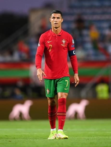 Faro , Portugal - 1 September 2021; Cristiano Ronaldo of Portugal during the FIFA World Cup 2022 qualifying group A match between Portugal and...