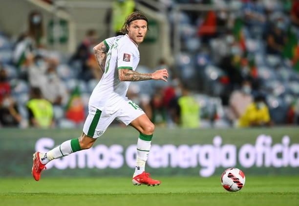 Faro , Portugal - 1 September 2021; Jeff Hendrick of Republic of Ireland during the FIFA World Cup 2022 qualifying group A match between Portugal and...