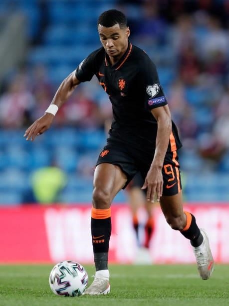 Cody Gakpo of Holland during the World Cup Qualifier match between Norway v Holland at the Ullevaal Stadium on September 1, 2021 in Oslo Norway