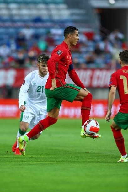 Cristiano Ronaldo of Manchester United and Portugal during the 2022 FIFA World Cup Qualifier match between Portugal and Republic of Ireland at...