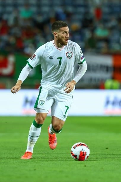 Matt Doherty of Republic of Ireland and Tottenham Hotspur during the 2022 FIFA World Cup Qualifier match between Portugal and Republic of Ireland at...