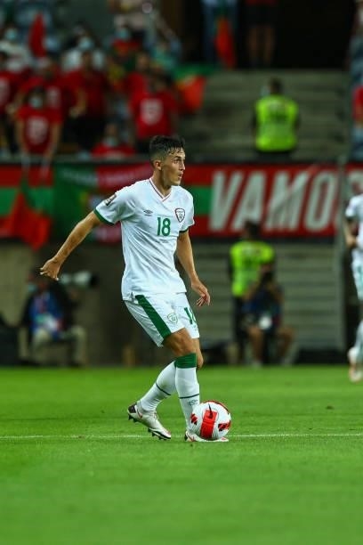 Jamie McGrath of Republic of Ireland and St. Mirren during the 2022 FIFA World Cup Qualifier match between Portugal and Republic of Ireland at...