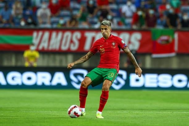 Joao Cancelo of Manchester City and Portugal during the 2022 FIFA World Cup Qualifier match between Portugal and Republic of Ireland at Estadio...
