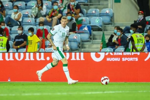 James McClean of Republic of Ireland and Wigan Athletic during the 2022 FIFA World Cup Qualifier match between Portugal and Republic of Ireland at...