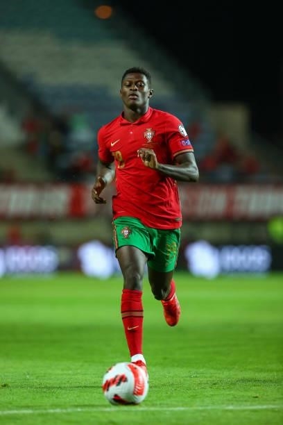 Nuno Mendes of Sporting CP and Portugal during the 2022 FIFA World Cup Qualifier match between Portugal and Republic of Ireland at Estadio Algarve on...