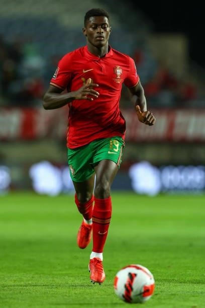 Nuno Mendes of Sporting CP and Portugal during the 2022 FIFA World Cup Qualifier match between Portugal and Republic of Ireland at Estadio Algarve on...