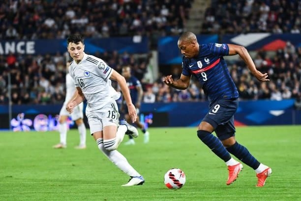 Anthony MARTIAL of France and Anel AHMEDHODZIC of Bosnia and Herzegovina during the FIFA World Cup 2022 Qatar qualifying match between France and...