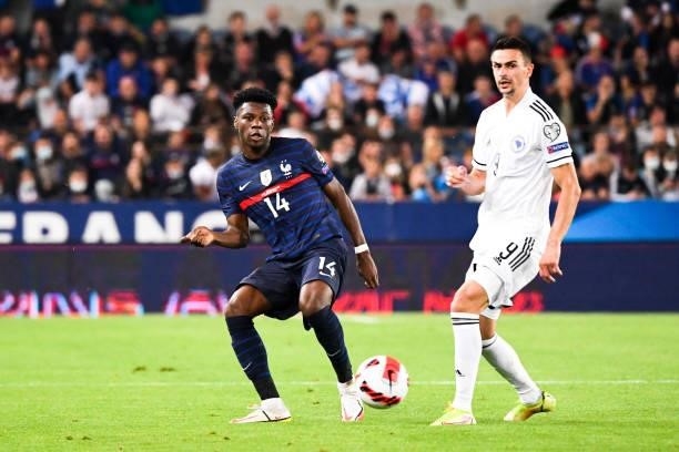Aurelien TCHOUAMENI of FRANCE during the FIFA World Cup 2022 Qatar qualifying match between France and Bosnia Herzegovina on September 1, 2021 in...
