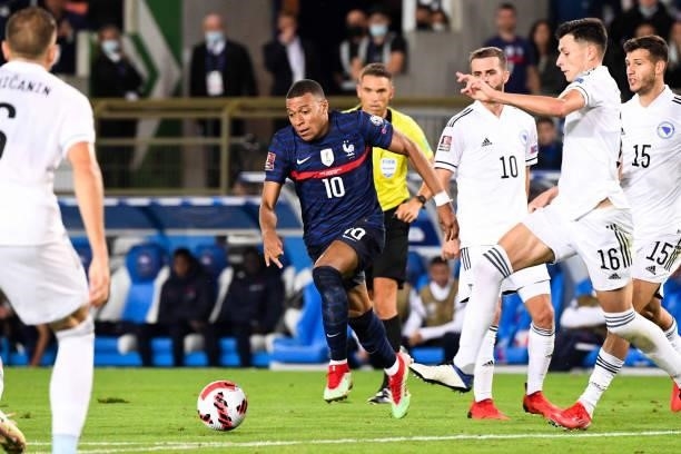 Kylian MBAPPE of FRANCE during the FIFA World Cup 2022 Qatar qualifying match between France and Bosnia Herzegovina on September 1, 2021 in...