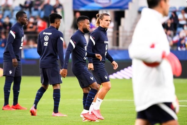 Antoine GRIEZMANN and Thomas LEMAR of France during the FIFA World Cup 2022 Qatar qualifying match between France and Bosnia Herzegovina on September...