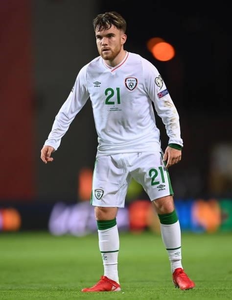 Faro , Portugal - 1 September 2021; Aaron Connolly of Republic of Ireland during the FIFA World Cup 2022 qualifying group A match between Portugal...