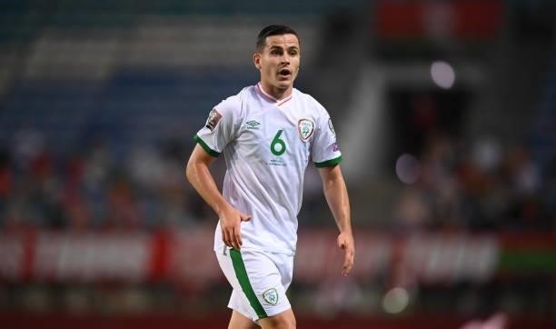 Faro , Portugal - 1 September 2021; Josh Cullen of Republic of Ireland during the FIFA World Cup 2022 qualifying group A match between Portugal and...