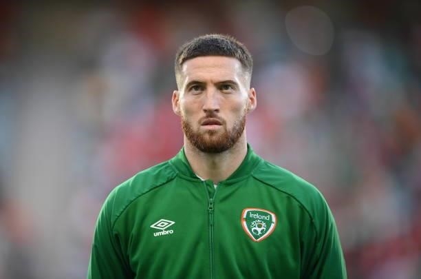 Faro , Portugal - 1 September 2021; Matt Doherty of Republic of Ireland before the FIFA World Cup 2022 qualifying group A match between Portugal and...