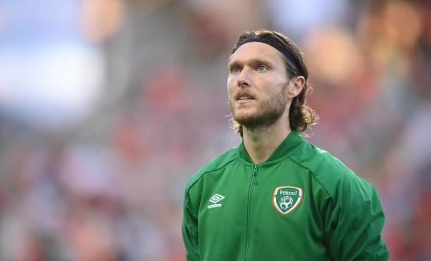 Faro , Portugal - 1 September 2021; Jeff Hendrick of Republic of Ireland before the FIFA World Cup 2022 qualifying group A match between Portugal and...