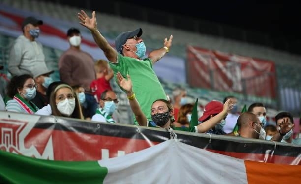 Faro , Portugal - 1 September 2021; Republic of Ireland supporters during the FIFA World Cup 2022 qualifying group A match between Portugal and...