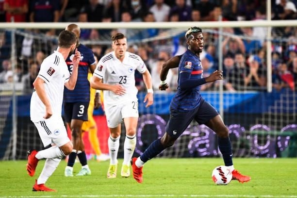 Paul POGBA of France during the FIFA World Cup 2022 Qatar qualifying match between France and Bosnia Herzegovina on September 1, 2021 in Strasbourg,...