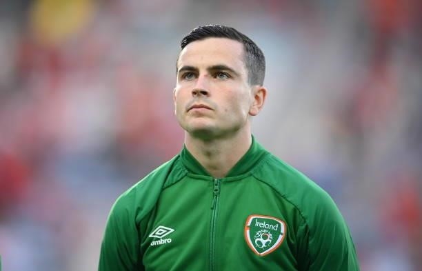 Faro , Portugal - 1 September 2021; Josh Cullen of Republic of Ireland before the FIFA World Cup 2022 qualifying group A match between Portugal and...