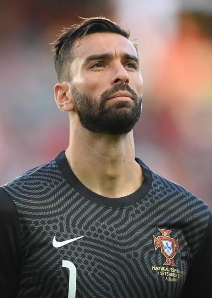 Faro , Portugal - 1 September 2021; Rui Patrício of Portugal before the FIFA World Cup 2022 qualifying group A match between Portugal and Republic of...