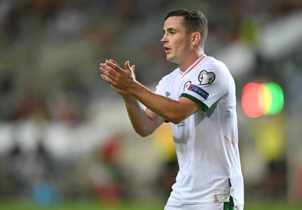 Faro , Portugal - 1 September 2021; Josh Cullen of Republic of Ireland during the FIFA World Cup 2022 qualifying group A match between Portugal and...