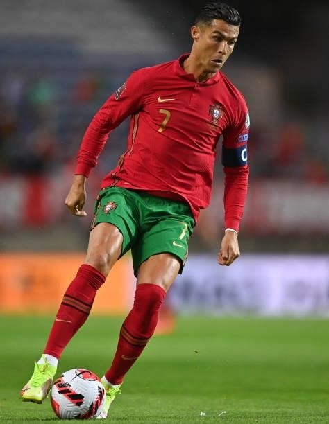 Faro , Portugal - 1 September 2021; Cristiano Ronaldo of Portugal during the FIFA World Cup 2022 qualifying group A match between Portugal and...