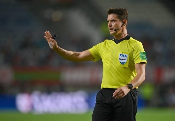 Faro , Portugal - 1 September 2021; Referee Matej Jug during the FIFA World Cup 2022 qualifying group A match between Portugal and Republic of...