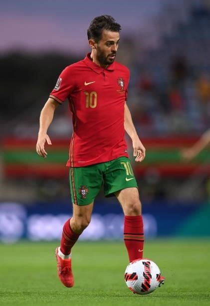 Faro , Portugal - 1 September 2021; Bernardo Silva of Portugal during the FIFA World Cup 2022 qualifying group A match between Portugal and Republic...