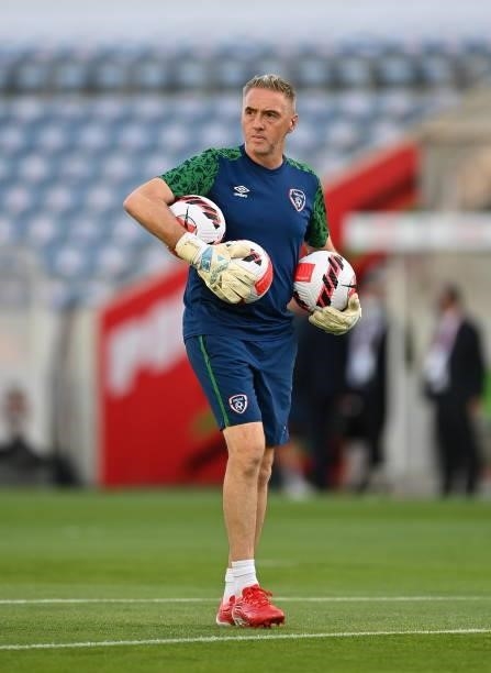 Faro , Portugal - 1 September 2021; Republic of Ireland goalkeeping coach Dean Kiely before the FIFA World Cup 2022 qualifying group A match between...