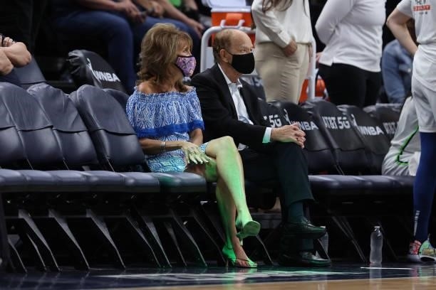 Minnesota Lynx owner, Glen Taylor and Wife, Becky Mulvihill attend the game between the Minnesota Lynx and the Los Angeles Sparks on September 2,...