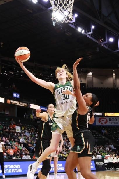 Breanna Stewart of the Seattle Storm shoots the ball during the game against the New York Liberty on September 2, 2021 at the Angel of the Winds...
