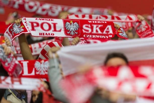 Kibice reprezentacji Polski during the World Cup 2020 qualifier match between Poland v Albania, in Warsaw, Poland, on September 2, 2021.