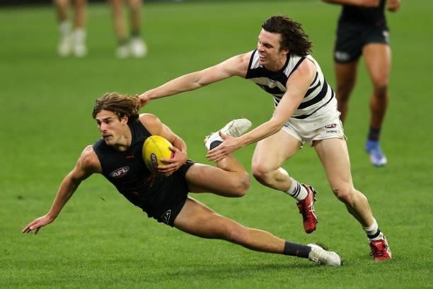 James Peatling of the Giants in action during the 2021 AFL Second Semi Final match between the Geelong Cats and the GWS Giants at Optus Stadium on...