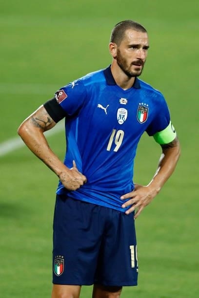 Leonardo Bonucci of Italy looks on during the 2022 FIFA World Cup Qualifier Group C match between Italy and Bulgaria at Artemio Franchi on September...