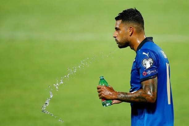 Emerson Palmieri of Italy looks on during the 2022 FIFA World Cup Qualifier Group C match between Italy and Bulgaria at Artemio Franchi on September...