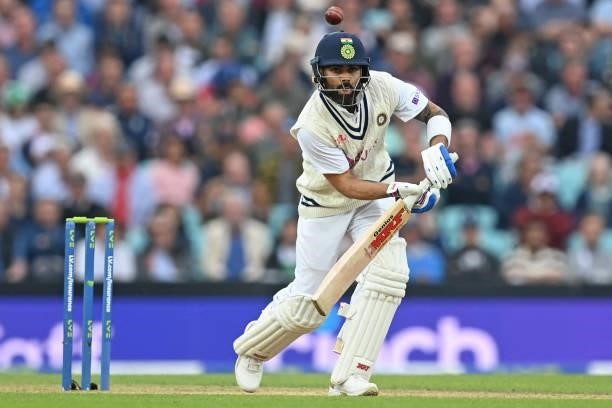 India's captain Virat Kohli plays a shot during play on the third day of the fourth cricket Test match between England and India at the Oval cricket...