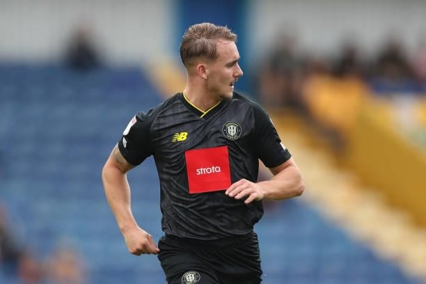 Jack Diamond of Harrogate Town during the Sky Bet League Two match between Mansfield Town and Harrogate Town at One Call Stadium on September 4, 2021...