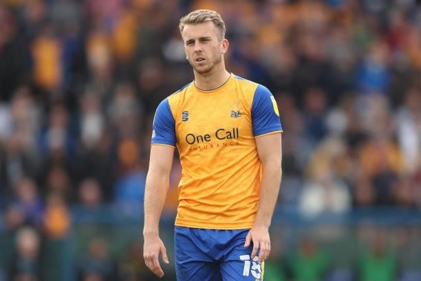 Rhys Oates of Mansfield Town during the Sky Bet League Two match between Mansfield Town and Harrogate Town at One Call Stadium on September 4, 2021...