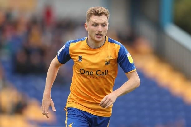 George Maris of Mansfield Town during the Sky Bet League Two match between Mansfield Town and Harrogate Town at One Call Stadium on September 4, 2021...