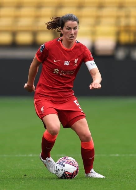 Niamh Fahey of Liverpool during the Barclays FA Women's Championship between Watford Ladies and Liverpool Women at Vicarage Road on September 4, 2021...