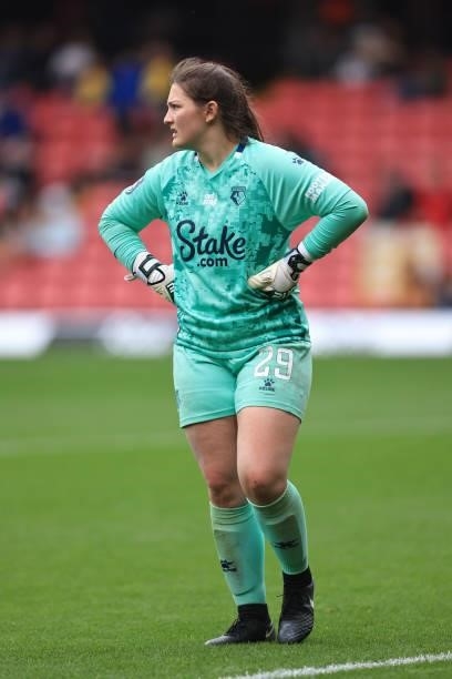 Georgie Ferguson of Watford during the Barclays FA Women's Championship between Watford Ladies and Liverpool Women at Vicarage Road on September 4,...
